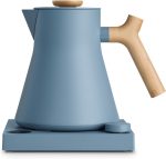 Electric Tea Kettle - Quick Heating, Precise Temperature Control Electric Kettle, Scheduling, Built-in Brew Timer for Boiling Water - Hazy Blue with Maple Handle - 0.9 Liter