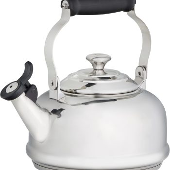 Whistling Tea Kettle with Metal Finishes, 1.2 qt., Stainless Steel